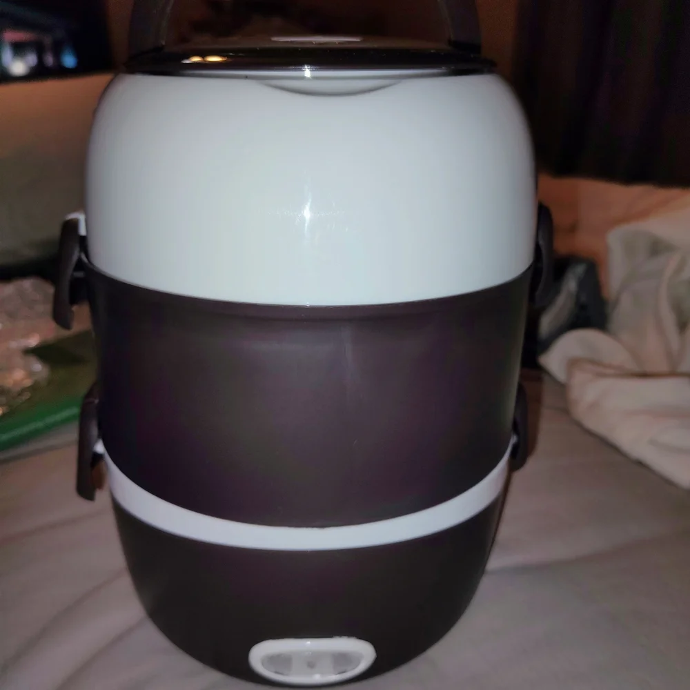 Heather Brand,Black And White,3-Layer Bento Box ,WithWarmer ,New, Never Used